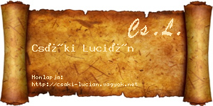 Csáki Lucián névjegykártya